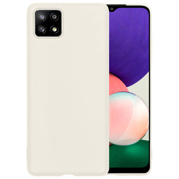 Samsung Galaxy M22 Hoesje Siliconen Hoes Case Cover - Wit
