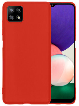 Samsung Galaxy M22 Hoesje Siliconen Hoes Case Cover - Rood