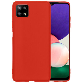 Samsung Galaxy M22 Hoesje Siliconen Hoes Case Cover - Rood