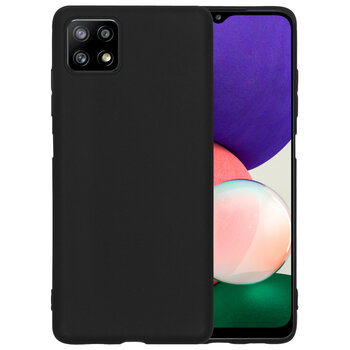 Samsung Galaxy M22 Hoesje Siliconen Hoes Case Cover - Zwart