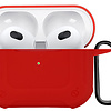 Airpods 3 Hoesje Case Shock Hoes Geschikt voor Apple AirPods 3 Case Hoesje Met Clip - Rood