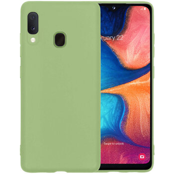 Samsung Galaxy A20e Hoesje Siliconen Hoes Case Cover - Groen