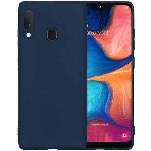 Samsung Galaxy A20e Hoesje Siliconen Hoes Case Cover - Donkerblauw