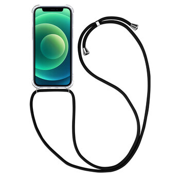 Betaalbare Hoesjes Apple iPhone 12 Pro Hoesje Met Koord Hoes Siliconen Case - Transparant