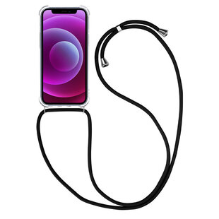 Apple iPhone 12 Hoesje Met Koord Hoes Siliconen Case - Transparant