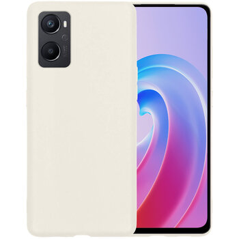 Betaalbare Hoesjes Oppo A96 Hoesje Siliconen Hoes Case Cover - Wit