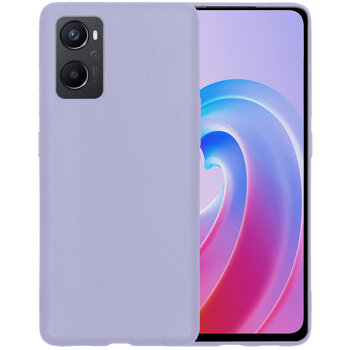 Oppo A96 Hoesje Siliconen Hoes Case Cover - Lila