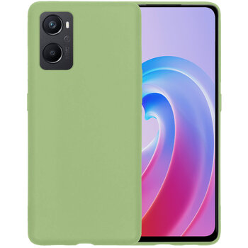 Oppo A96 Hoesje Siliconen Hoes Case Cover - Groen