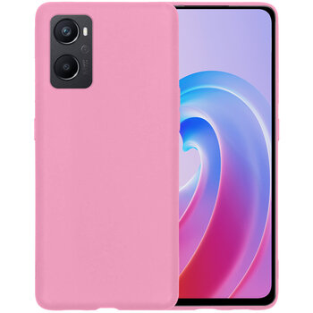 Oppo A76 Hoesje Siliconen Hoes Case Cover - Lichtroze