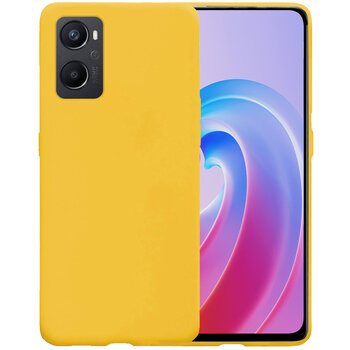 Oppo A76 Hoesje Siliconen Hoes Case Cover - Geel