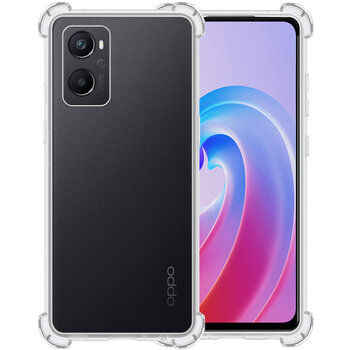 Oppo A76 Hoesje Siliconen Shock Proof Hoes Case Cover - Transparant