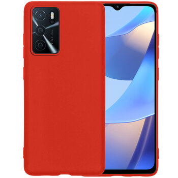 OPPO A16S Hoesje Siliconen Hoes Case Cover - Rood