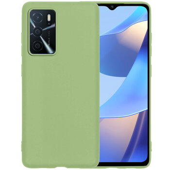 OPPO A16S Hoesje Siliconen Hoes Case Cover - Groen