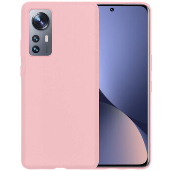 Xiaomi 12 Pro Hoesje Siliconen Hoes Case Cover - Lichtroze