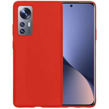 Xiaomi 12 Pro Hoesje Siliconen Hoes Case Cover - Rood