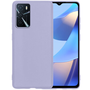 OPPO A16 Hoesje Siliconen Hoes Case Cover - Lila