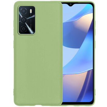 OPPO A16 Hoesje Siliconen Hoes Case Cover - Groen