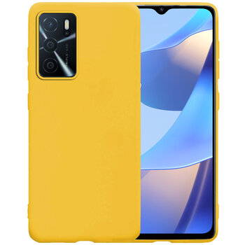 OPPO A16 Hoesje Siliconen Hoes Case Cover - Geel