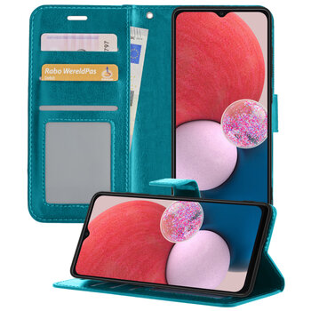 Samsung Galaxy A13 5G Hoesje Book Case Kunstleer Cover Hoes - Turquoise