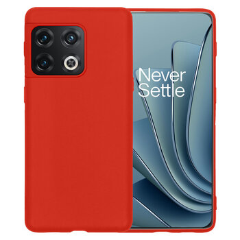 OnePlus 10 Pro Hoesje Siliconen Hoes Case Cover - Rood