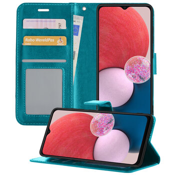 Samsung Galaxy A13 4G Hoesje Book Case Kunstleer Cover Hoes - Turquoise