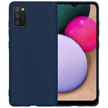 Samsung Galaxy A03S Hoesje Siliconen Hoes Case Cover - Donkerblauw