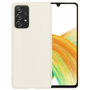 Samsung Galaxy A33 Hoesje Siliconen Hoes Case Cover - Wit