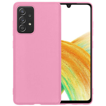 Samsung Galaxy A33 Hoesje Siliconen Hoes Case Cover - Lichtroze