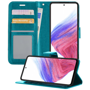 Samsung Galaxy A53 Hoesje Book Case Kunstleer Cover Hoes - Turquoise