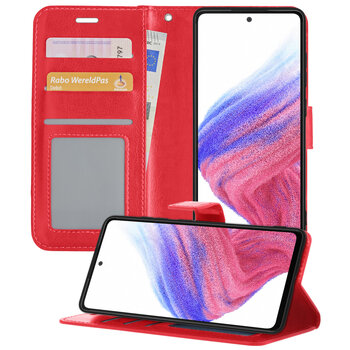 Samsung Galaxy A53 Hoesje Book Case Kunstleer Cover Hoes - Rood