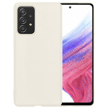 Samsung Galaxy A53 Hoesje Siliconen Hoes Case Cover - Wit