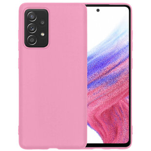 Samsung Galaxy A53 Hoesje Siliconen Hoes Case Cover - Lichtroze