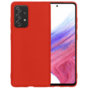 Samsung Galaxy A53 Hoesje Siliconen Hoes Case Cover - Rood