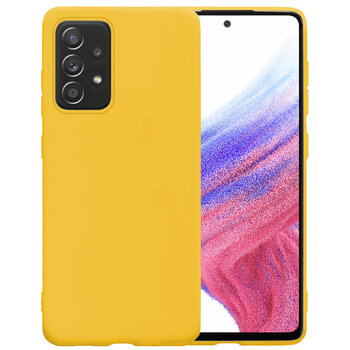 Samsung Galaxy A53 Hoesje Siliconen Hoes Case Cover - Geel