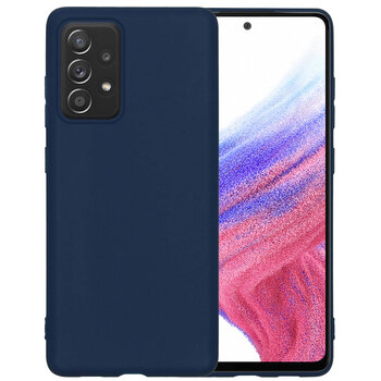 Samsung Galaxy A53 Hoesje Siliconen Hoes Case Cover - Donkerblauw