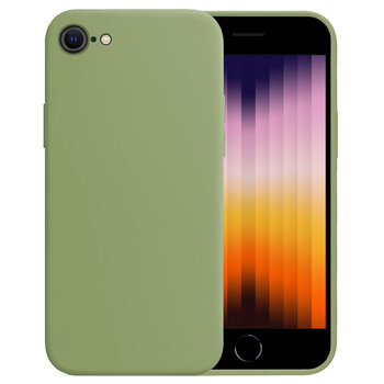 Betaalbare Hoesjes Apple iPhone SE (2022) Hoesje Siliconen Hoes Case Cover - Groen