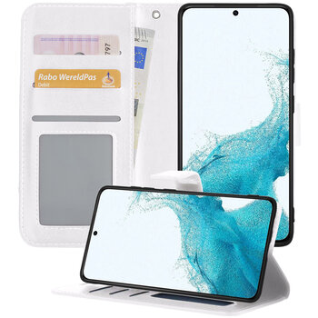 Samsung Galaxy S22 Hoesje Book Case Kunstleer Cover Hoes - Wit