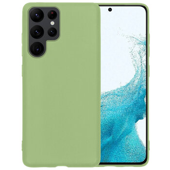 Samsung Galaxy S22 Ultra Hoesje Siliconen Hoes Case Cover - Groen