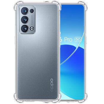 Oppo Reno 6 Pro Hoesje Siliconen Shock Proof Hoes Case Cover - Transparant