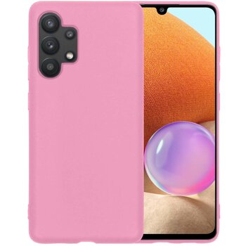 Samsung Galaxy A32 4G Hoesje Siliconen Hoes Case Cover - Lichtroze