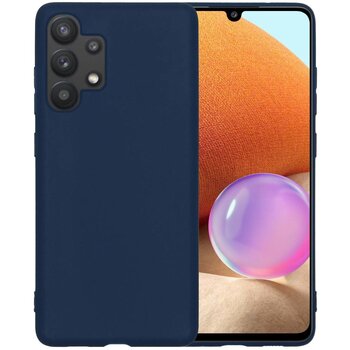 Samsung Galaxy A32 4G Hoesje Siliconen Hoes Case Cover - Donkerblauw