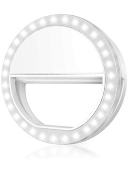 Ringlamp Selfie Ring Light Op Batterijen Geschikt voor TikTok - Ringlamp Selfielight LED Light Selfie Lamp - Wit