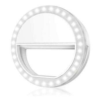 Ringlamp Selfie Ring Light Op Batterijen Geschikt voor TikTok - Ringlamp Selfielight LED Light Selfie Lamp - Wit