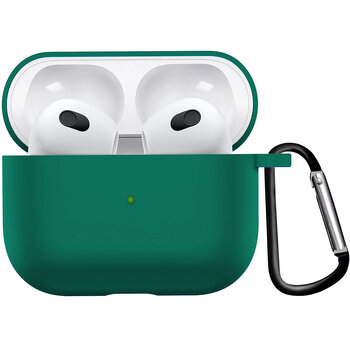 Betaalbare Hoesjes Airpods 3 Hoesje Case Siliconen Hoes Geschikt voor Apple AirPods 3 Case Hoesje Met Clip - Turquoise Groen