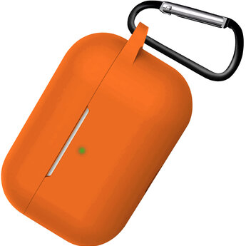 Airpods 3 Hoesje Case Siliconen Hoes Geschikt voor Apple AirPods 3 Case Hoesje Met Clip - Oranje