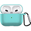 Airpods 3 Hoesje Case Siliconen Hoes Geschikt voor Apple AirPods 3 Case Hoesje Met Clip - Mint Blauw