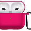 Airpods 3 Hoesje Case Siliconen Hoes Geschikt voor Apple AirPods 3 Case Hoesje Met Clip - Donker Roze