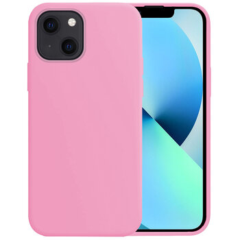 Apple iPhone 13 Hoesje Siliconen Hoes Case Cover - Lichtroze