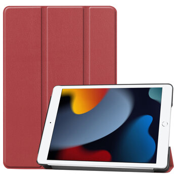 Betaalbare Hoesjes Apple iPad 9 10.2 (2021) Hoesje Book Case - Donkerrood