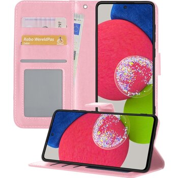 Samsung Galaxy A52s 5G Hoesje Book Case Kunstleer Cover Hoes - Lichtroze